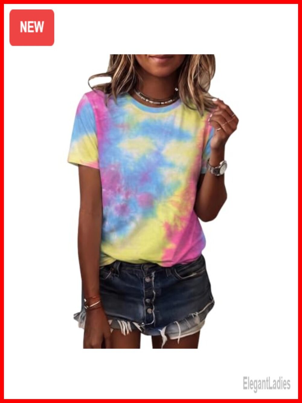 Womens Crewneck Short Sleeve Tee Casual Basic Summer Top